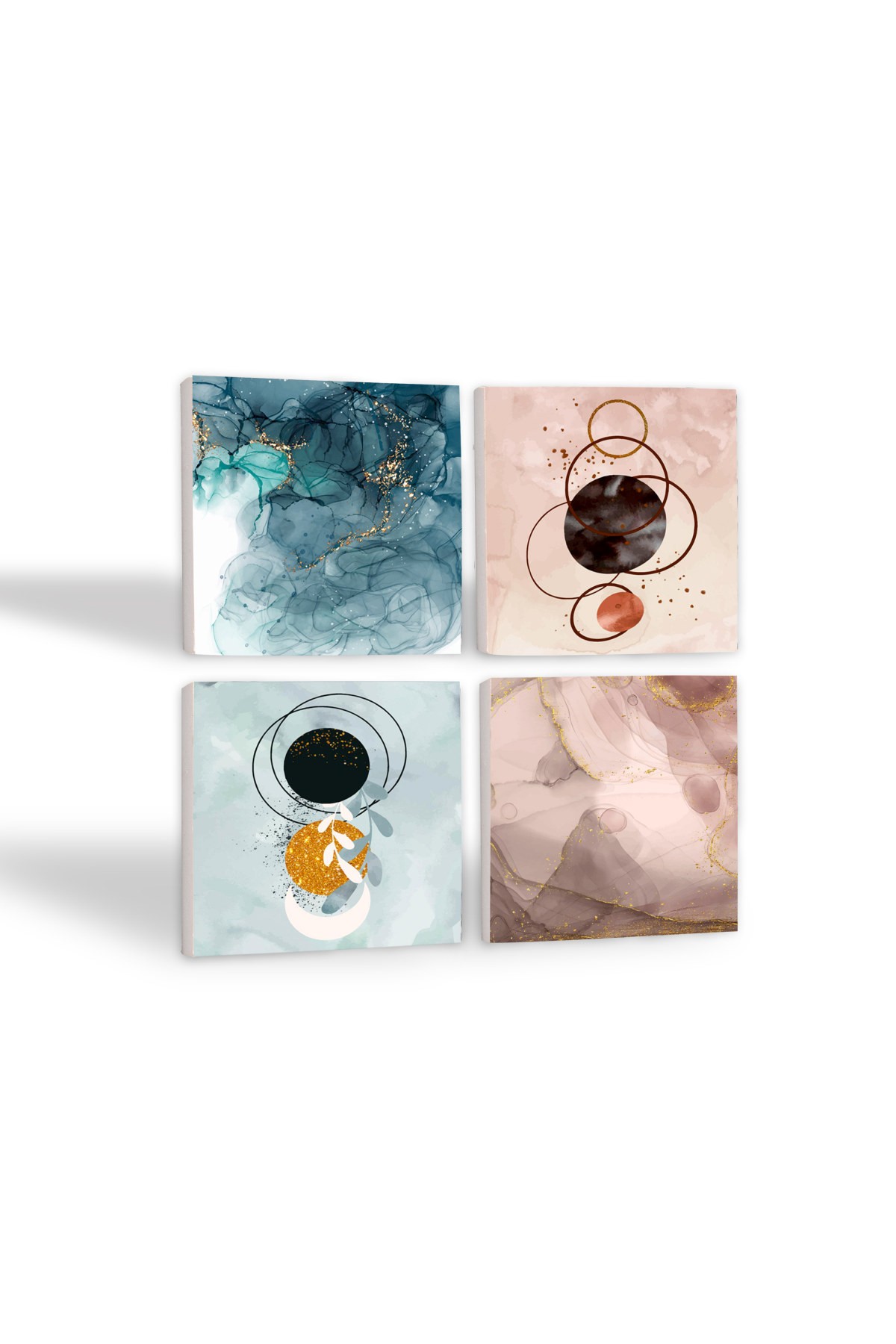 Minimalist, Abstract Art Stone Coasters Desktop Protective Coasters 4 Piece Set 10x10cm Stone Coasters