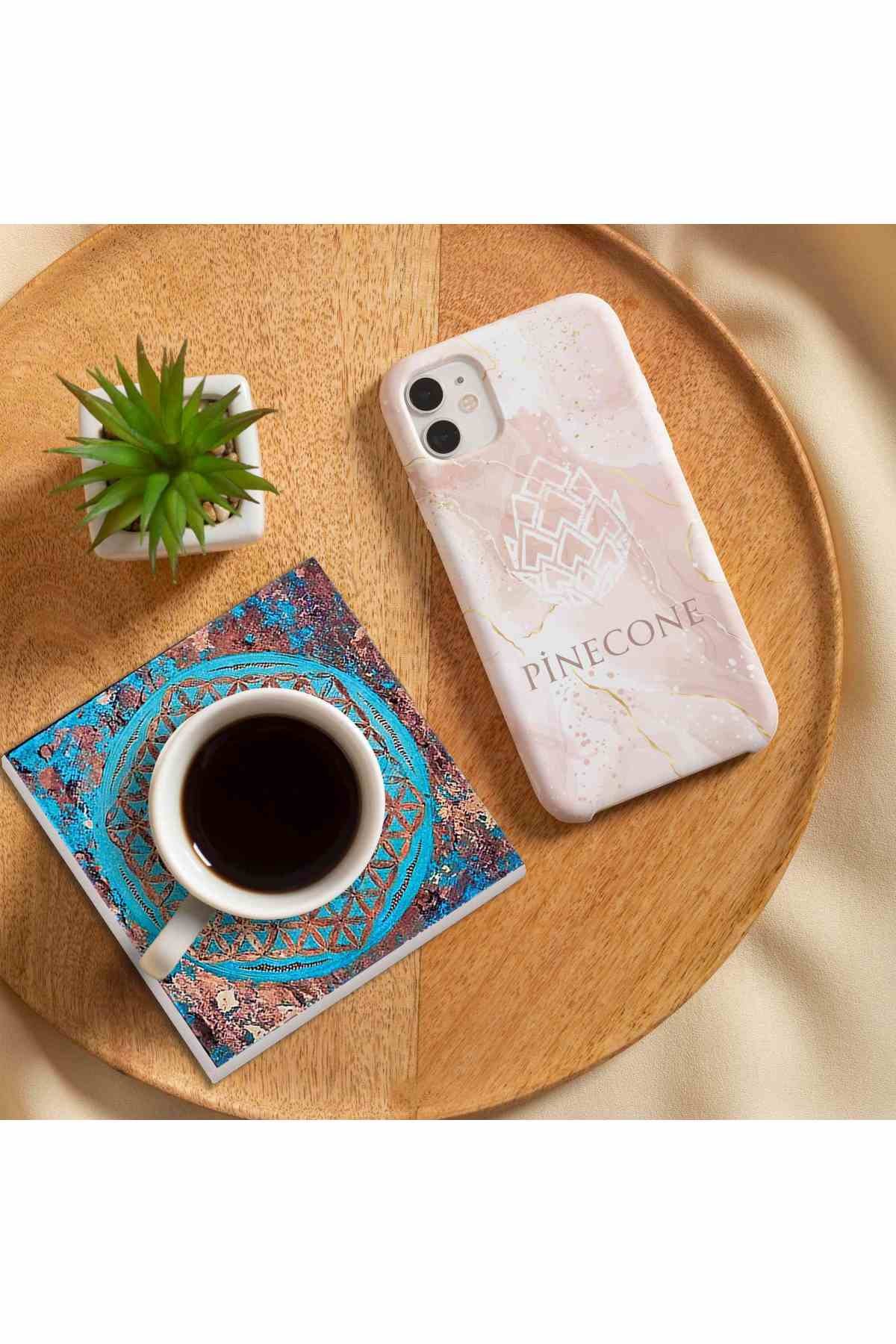 Flower of Life, Sri Yantra Stone Coasters Desktop Protective Coasters 4 Piece Set 10x10cm Stone Coasters