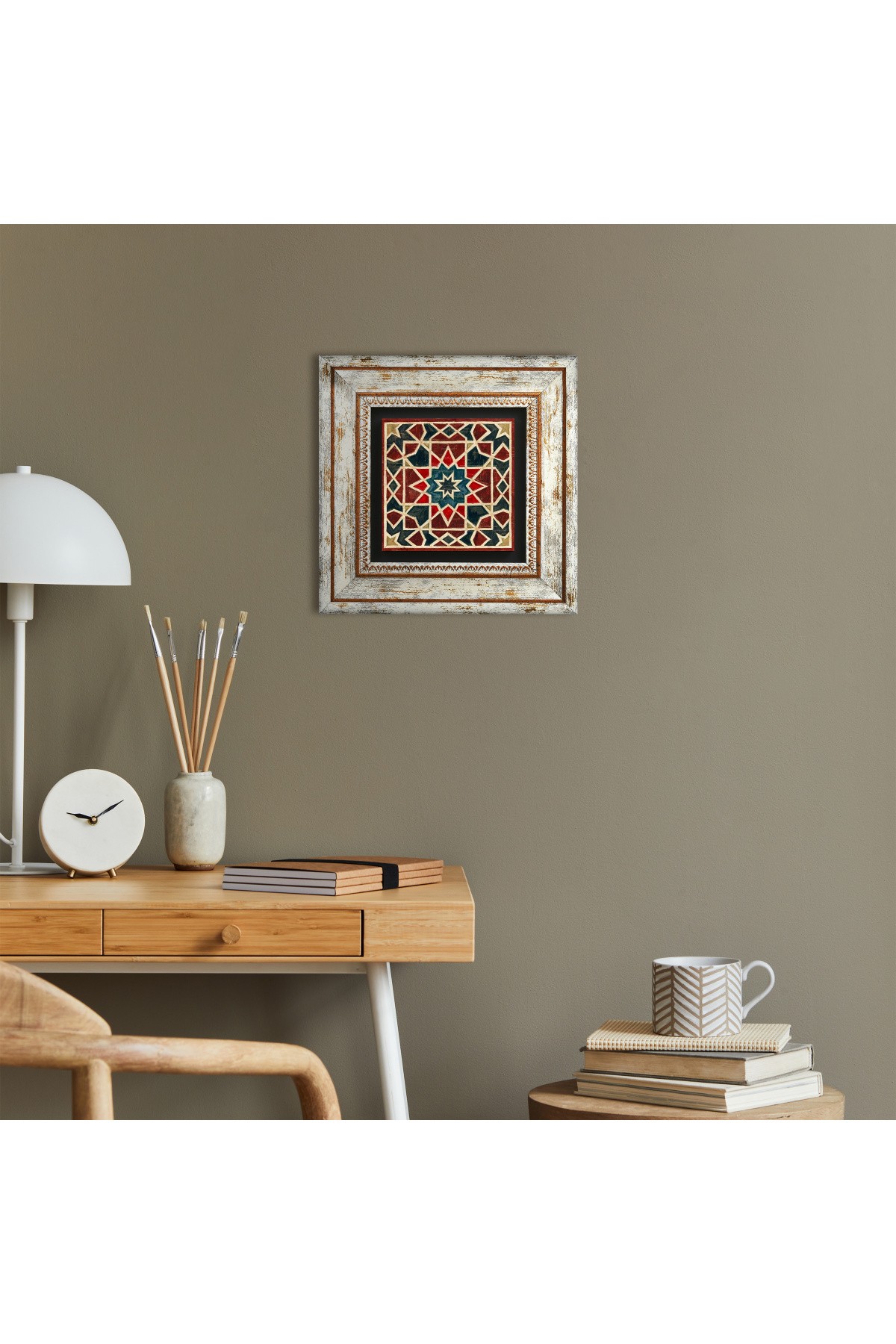 Ethnic Pattern Stone Wall Painting Framed Wall Decor Wall Art