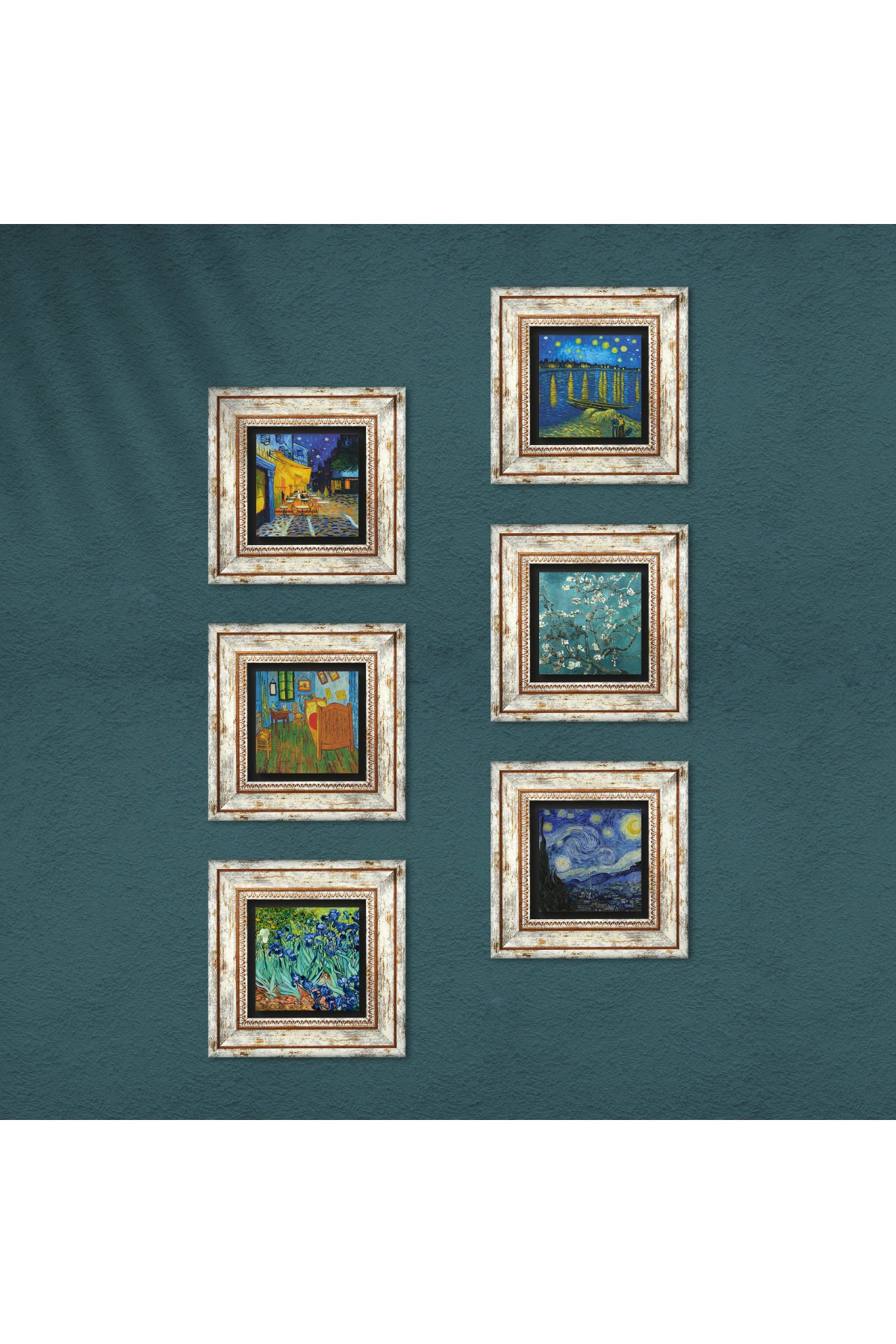 Van Gogh Stone Wall Painting Framed Wall Decor 6 Piece Painting Set Wall Art