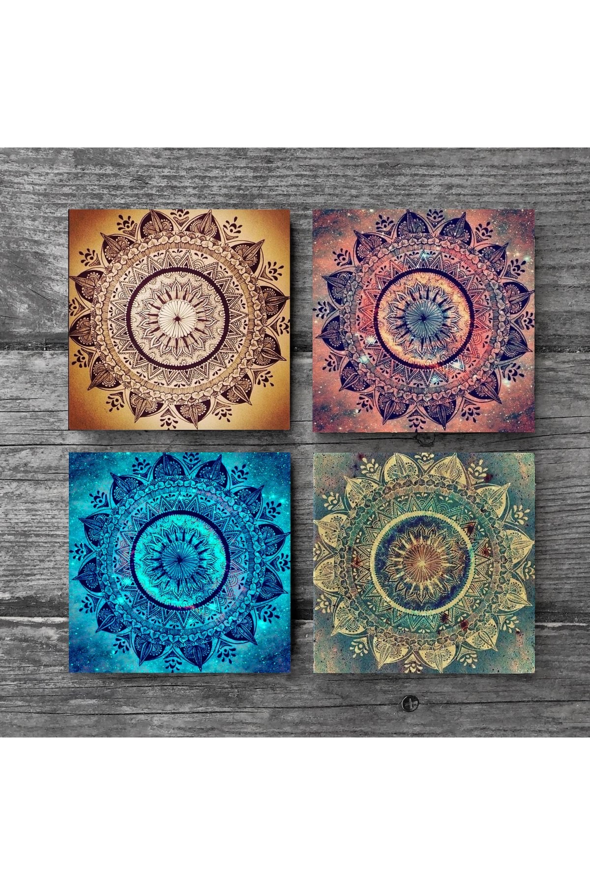 Mandala, Tree of Life Stone Coasters Desktop Protective Coasters 4 Piece Set 10x10cm Stone Coasters