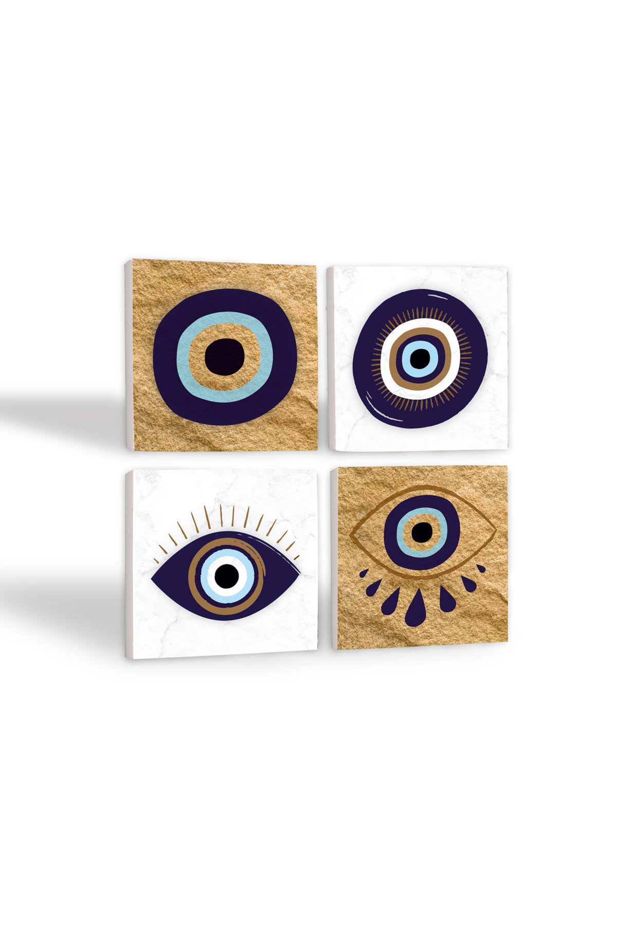 Evil Eye Stone Coaster Desktop Protective Coaster 4 Piece Set 10x10cm Stone Coasters