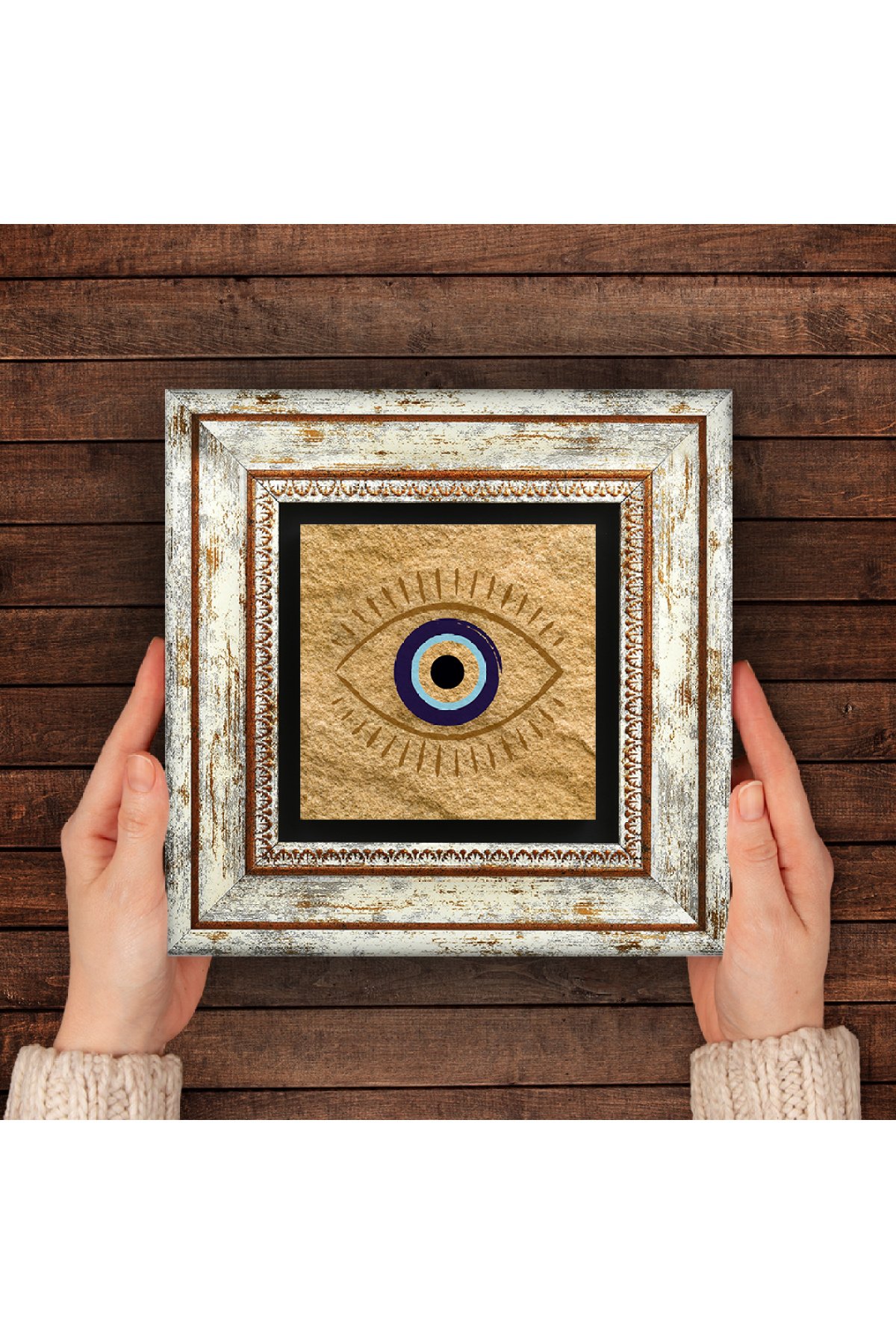 Evil Eye Stone Wall Painting Framed Wall Decoration Wall Art