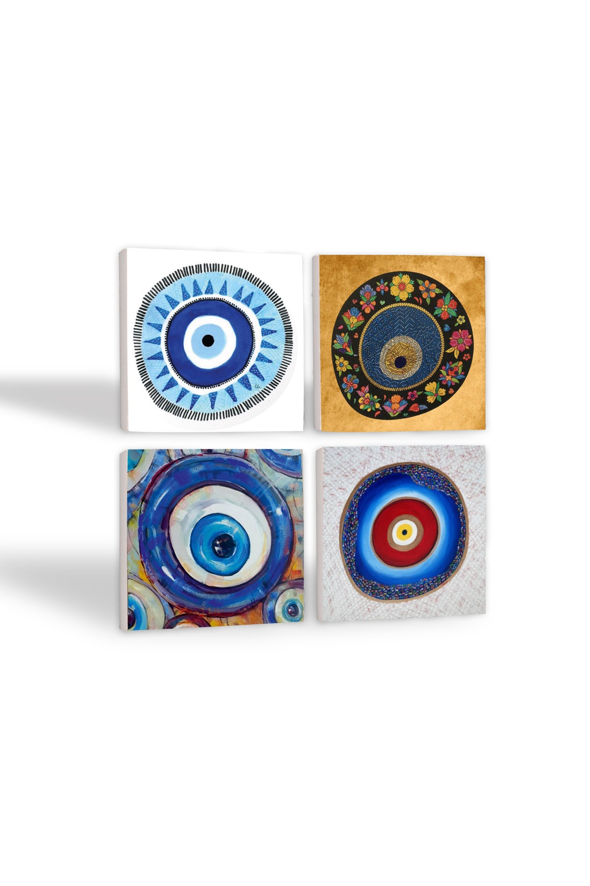 Evil Eye Stone Coaster Desktop Protective Coaster 4 Piece Set 10x10cm Stone Coasters