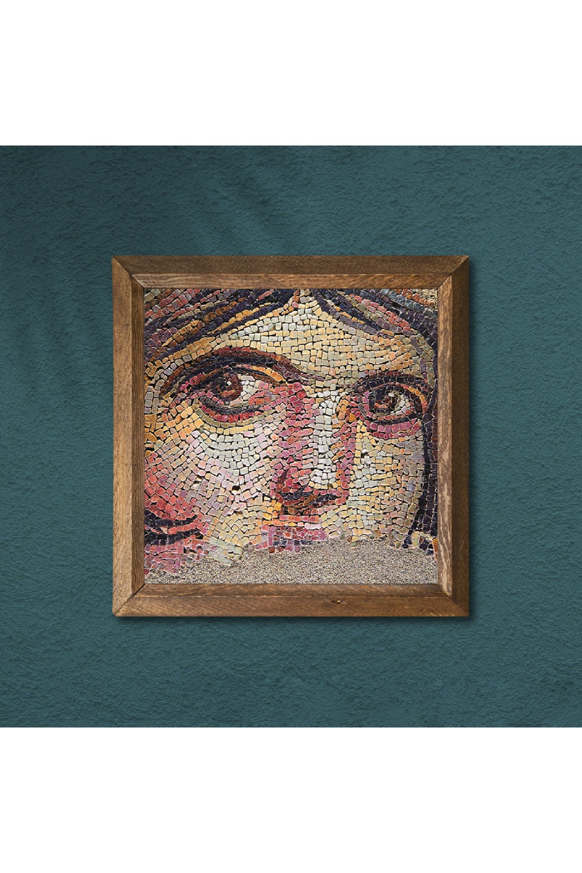 Gypsy Girl Mosaic Stone Wall Painting Wooden Framed Wall Decoration Wall Art 25x25cm