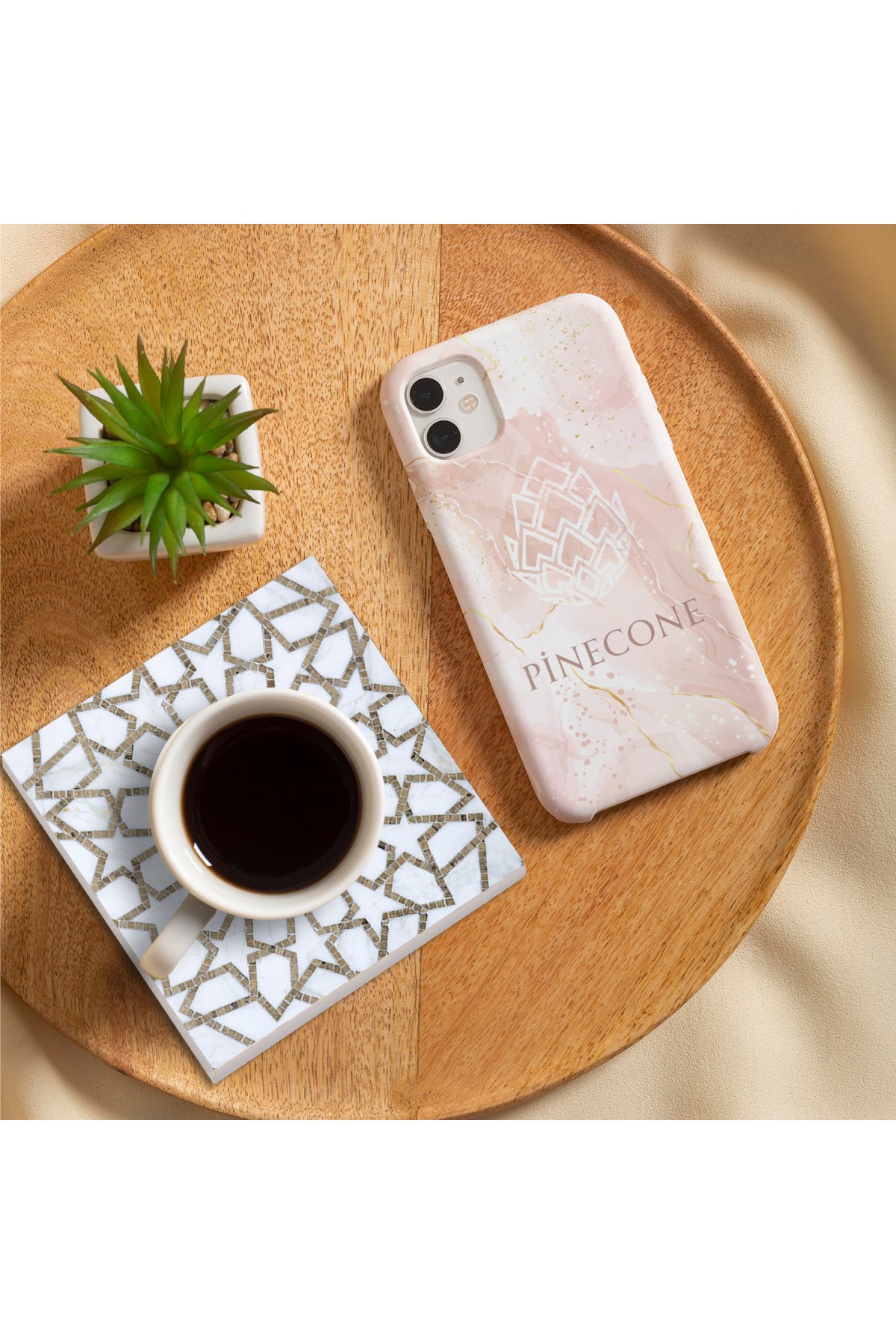 Ethnic Pattern Stone Coasters Desktop Protective Coasters 4 Piece Set 10x10cm Stone Coasters