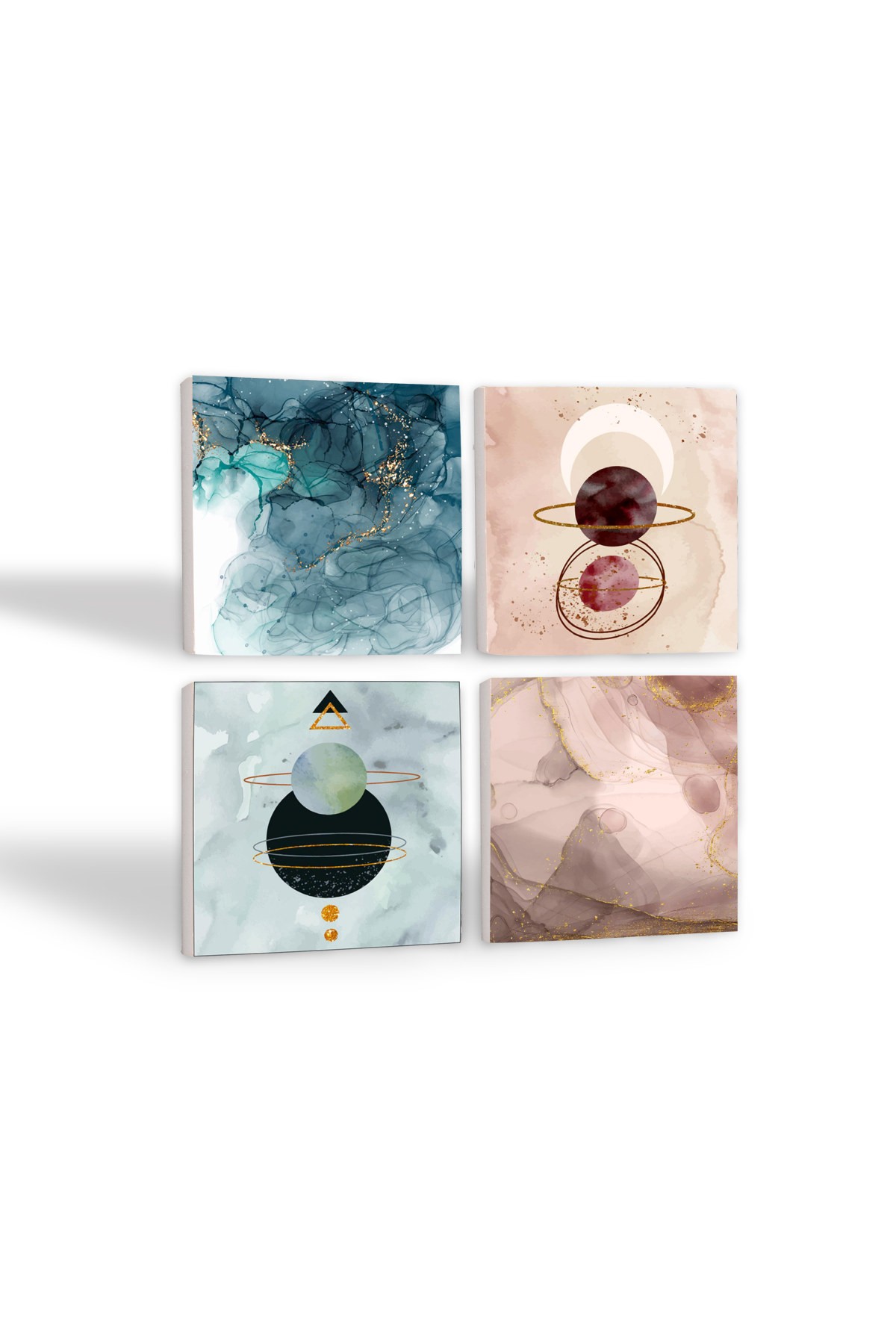 Minimalist, Abstract Art Stone Coasters Desktop Protective Coasters 4 Piece Set 10x10cm Stone Coasters