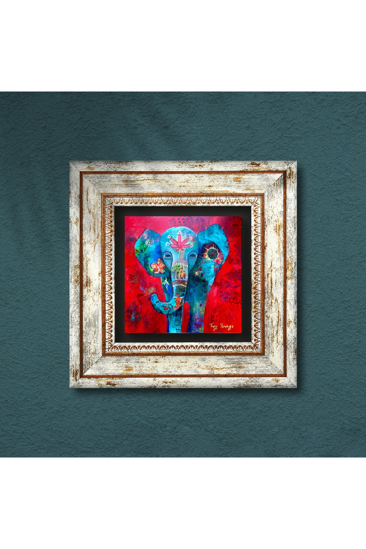 Elephant Stone Wall Painting Framed Wall Decor Wall Art