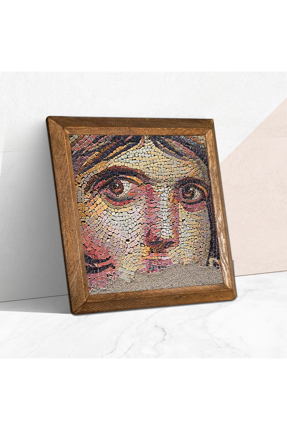 Gypsy Girl Mosaic Stone Wall Painting Wooden Framed Wall Decoration Wall Art 25x25cm