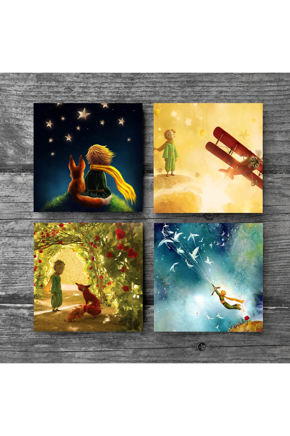 The Little Prince Stone Coaster Desktop Protective Coaster 4 Piece Set 10x10cm Stone Coasters