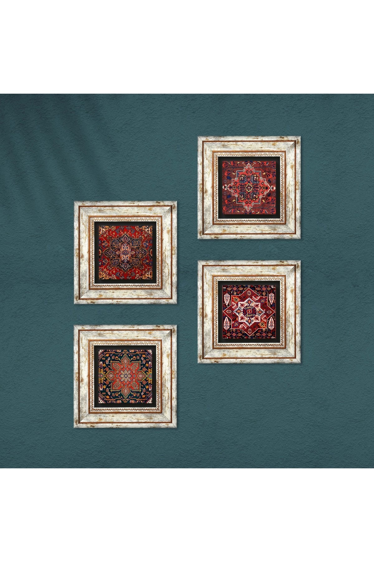 Pattern Stone Wall Painting Framed Wall Decor 4 Piece Painting Set Wall Art