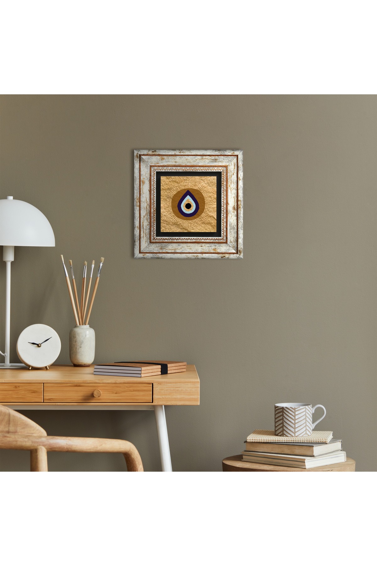 Evil Eye Stone Wall Painting Framed Wall Decoration Wall Art