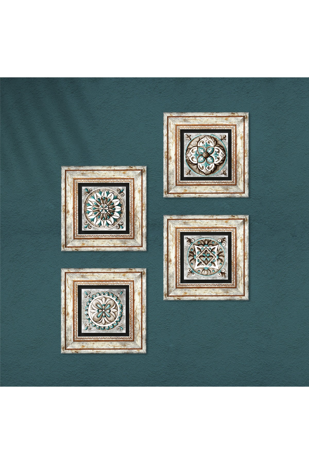 Tile Art Stone Wall Painting Framed Wall Decor 4 Piece Painting Set Wall Art