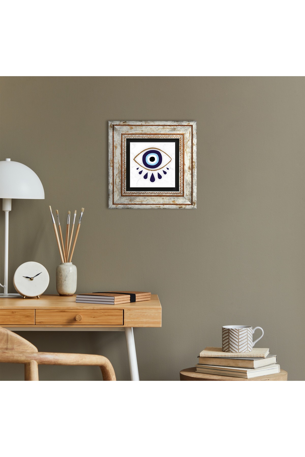 Evil Eye Stone Wall Painting Framed Wall Decoration Wall Art