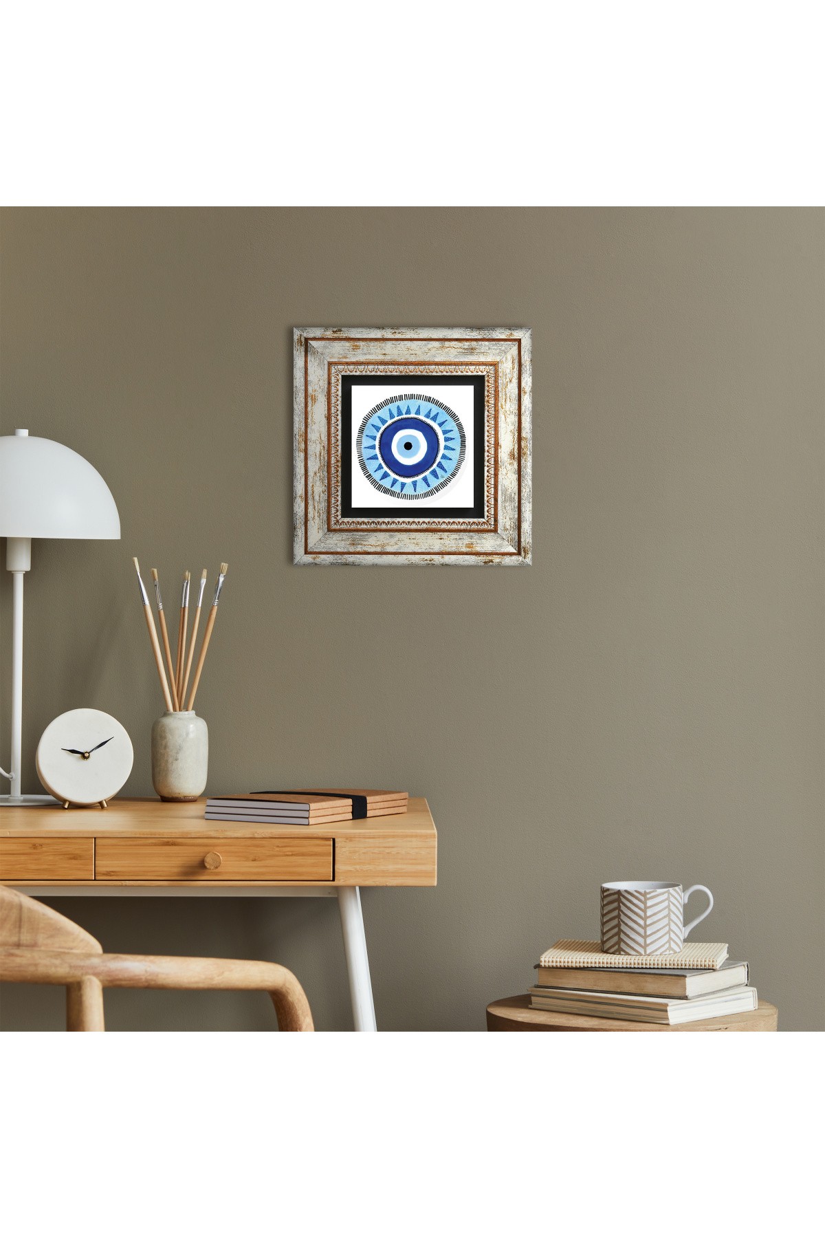 Evil Eye Stone Wall Painting Framed Wall Decoration Wall Art