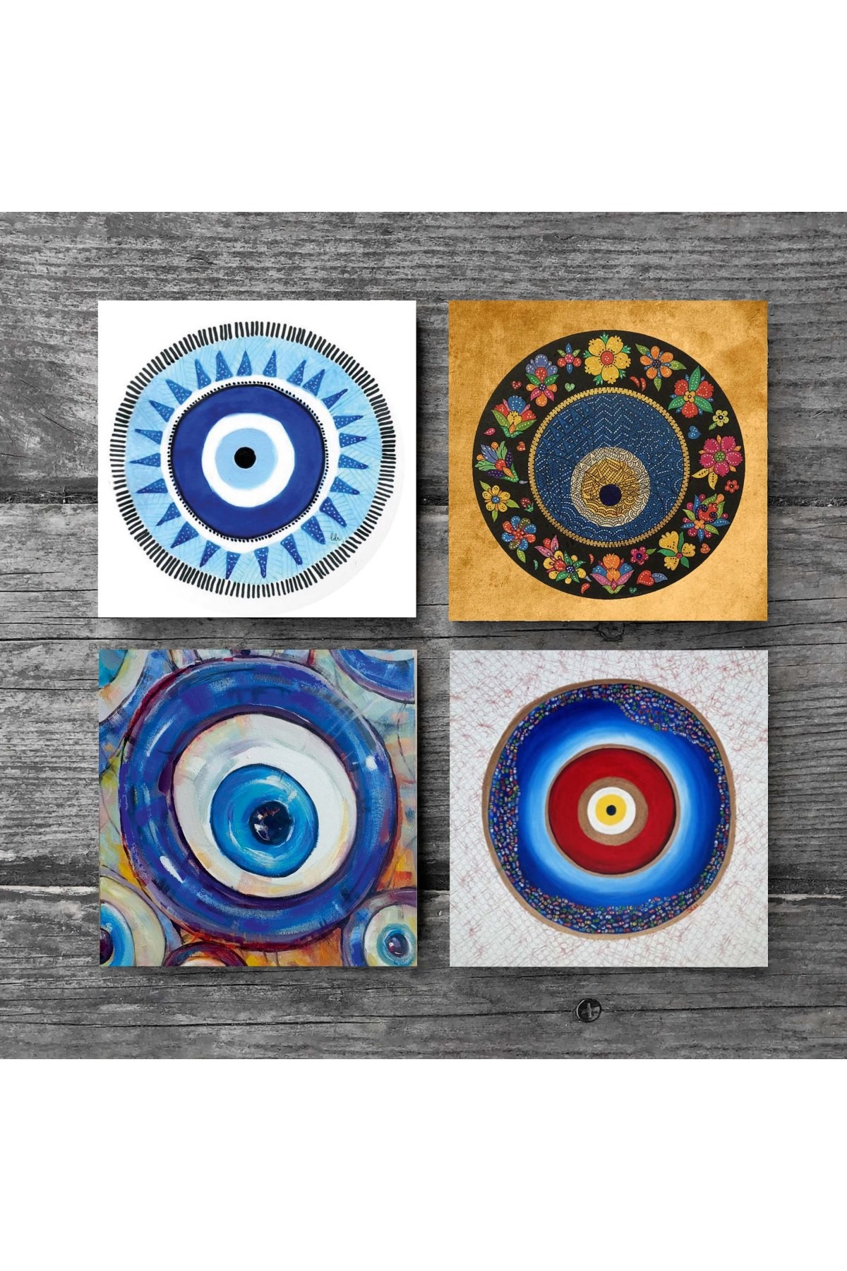 Evil Eye Stone Coaster Desktop Protective Coaster 4 Piece Set 10x10cm Stone Coasters