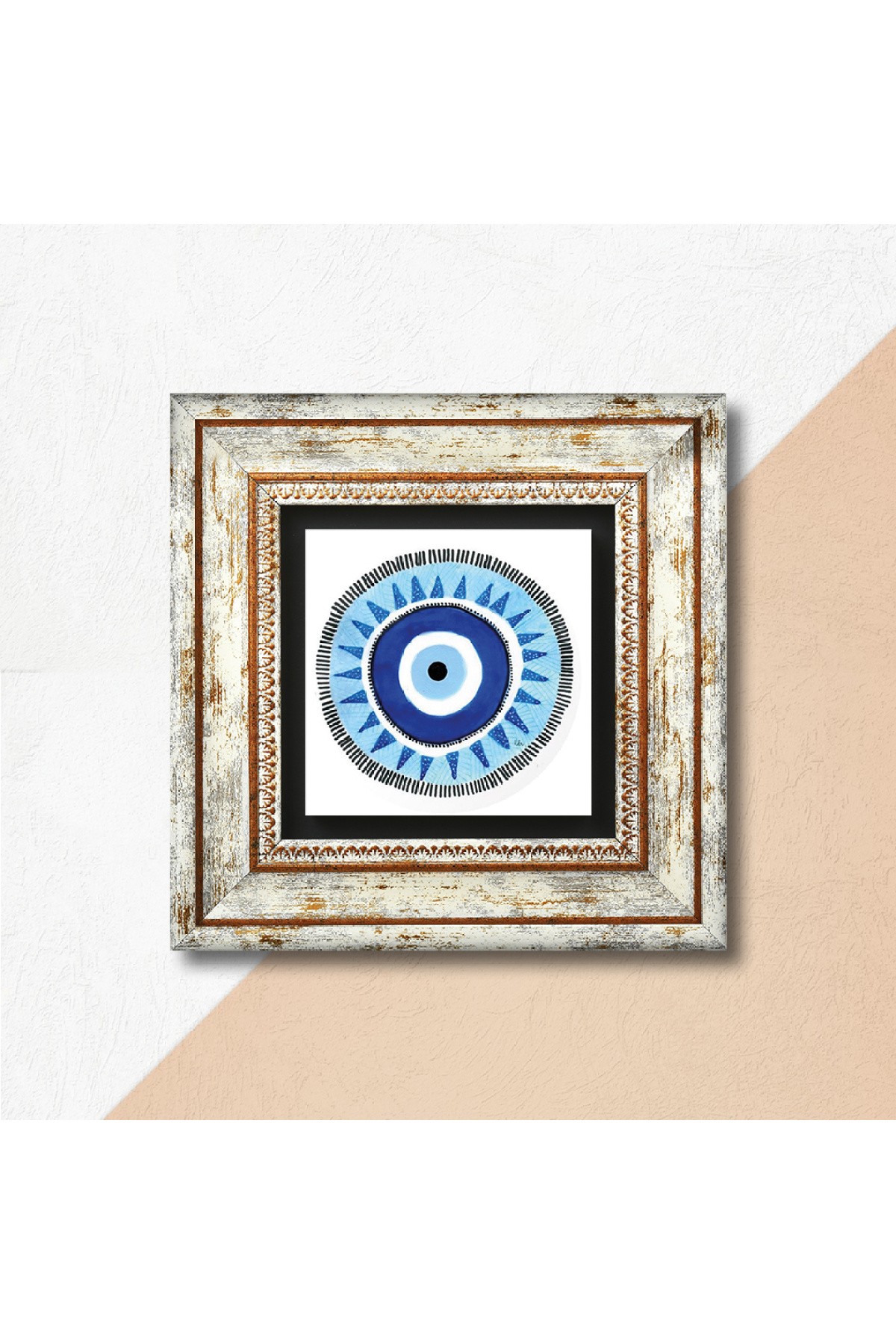 Evil Eye Stone Wall Painting Framed Wall Decoration Wall Art