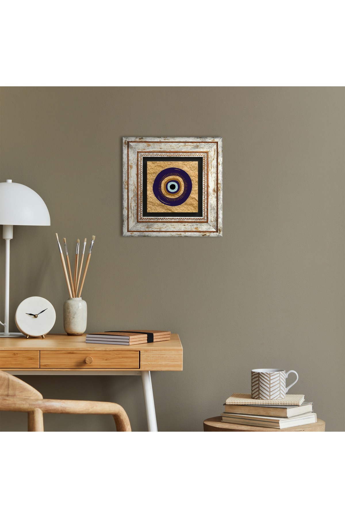 Evil Eye Stone Wall Painting Framed Wall Decoration Wall Art