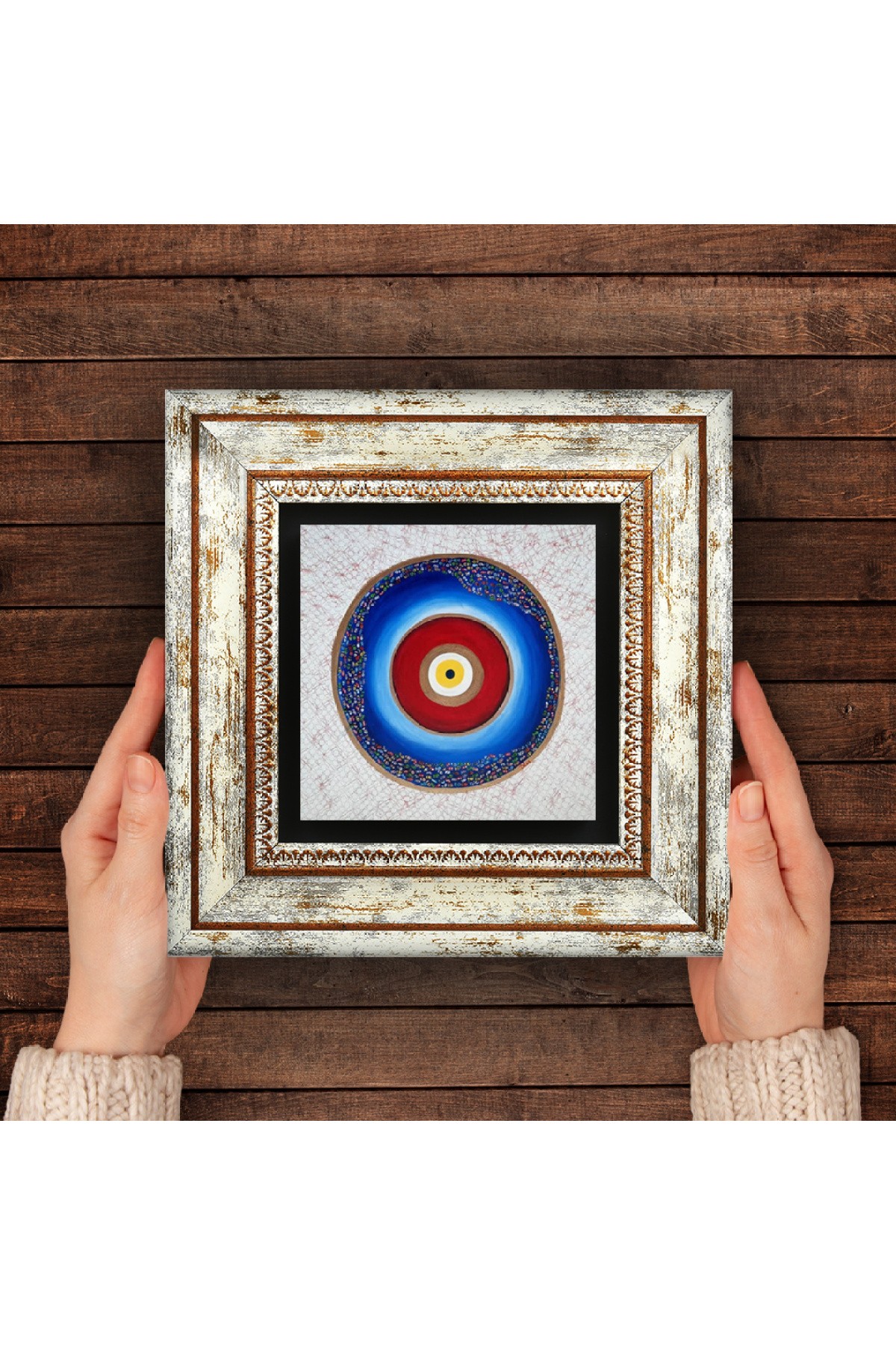 Evil Eye Stone Wall Painting Framed Wall Decoration Wall Art