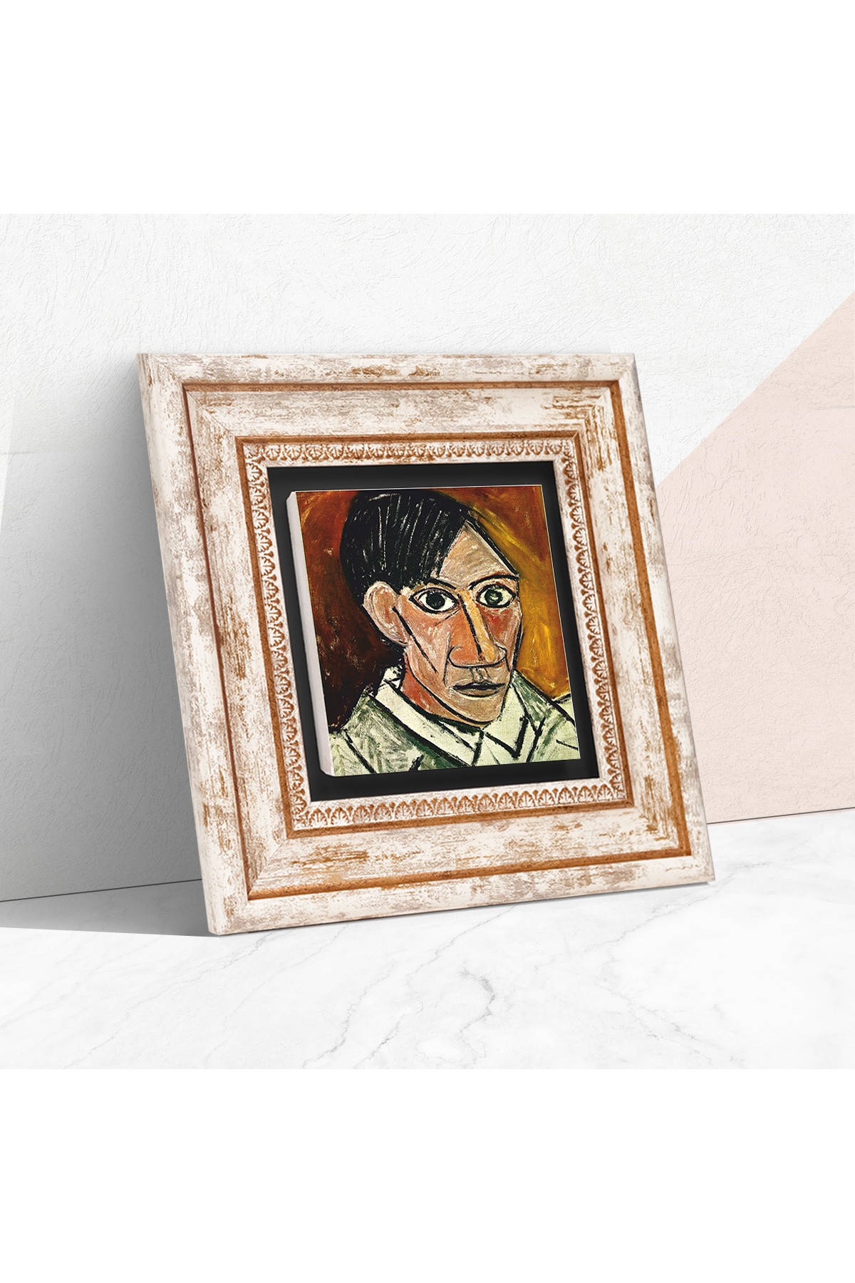 Picasso Otoportre Taş Duvar Tablosu Çerçeveli Duvar Dekoru Wall Art