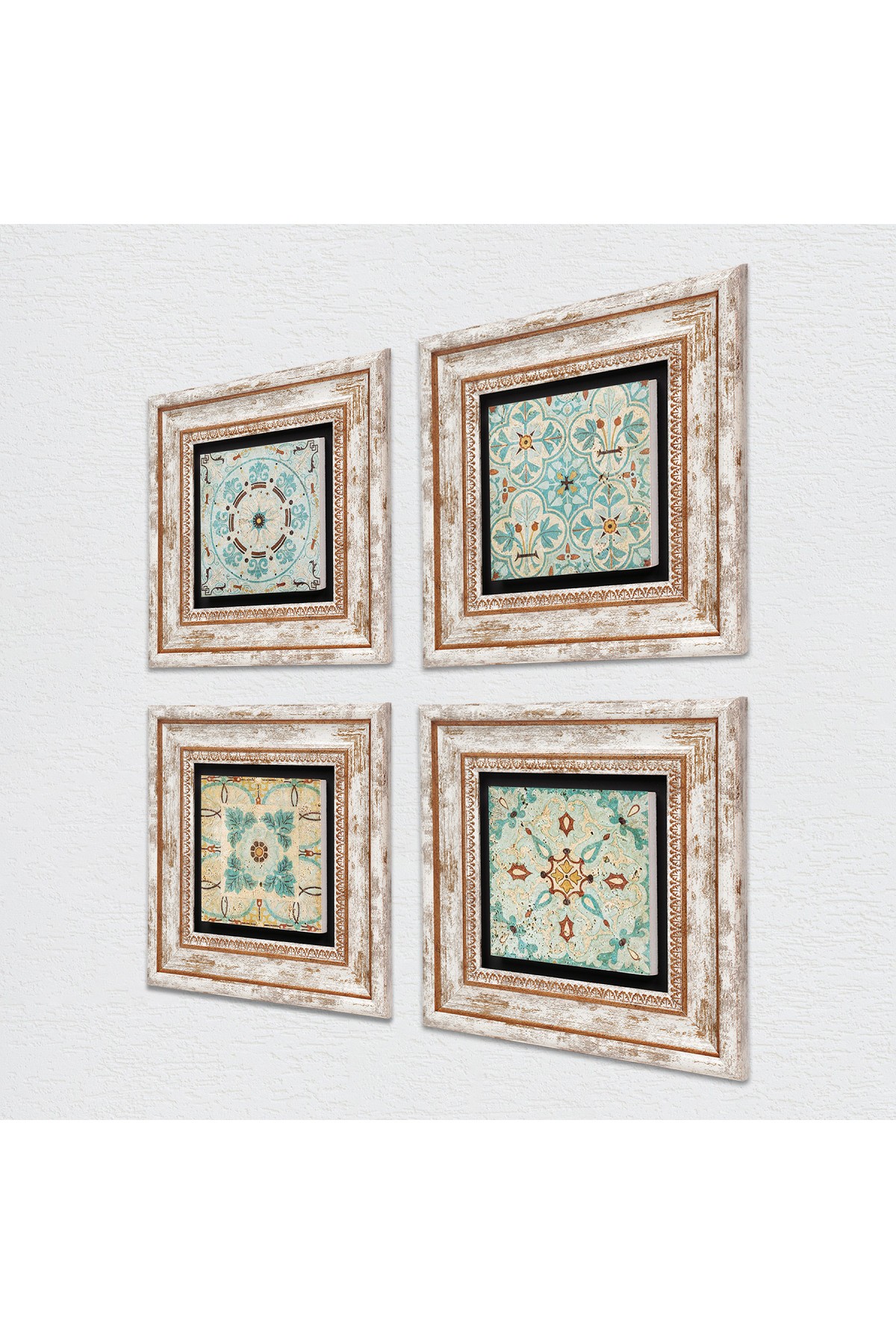 Pattern Stone Wall Painting Framed Wall Decor 4 Piece Painting Set Wall Art