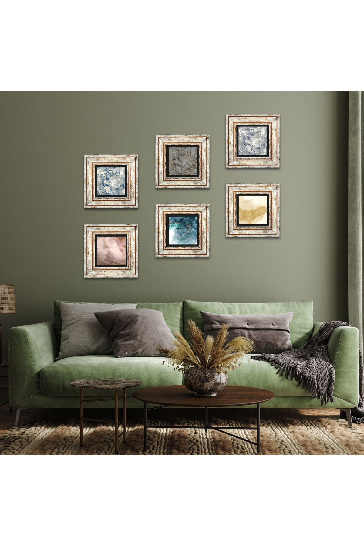 Abstract Art, Pattern Stone Wall Painting Framed Wall Decor 6 Piece Painting Set Wall Art