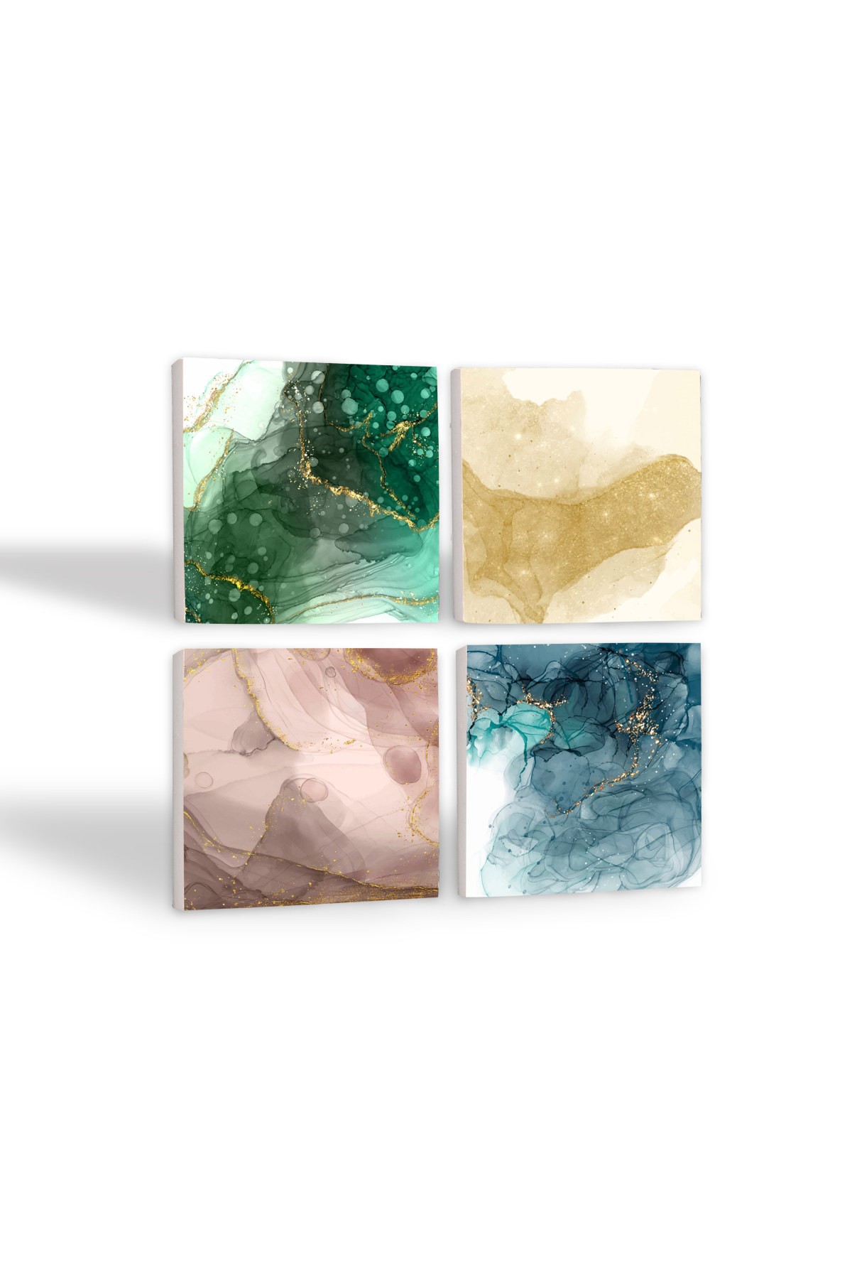 Abstract Art Stone Coasters Desktop Protective Coasters 4 Piece Set 10x10cm Stone Coasters