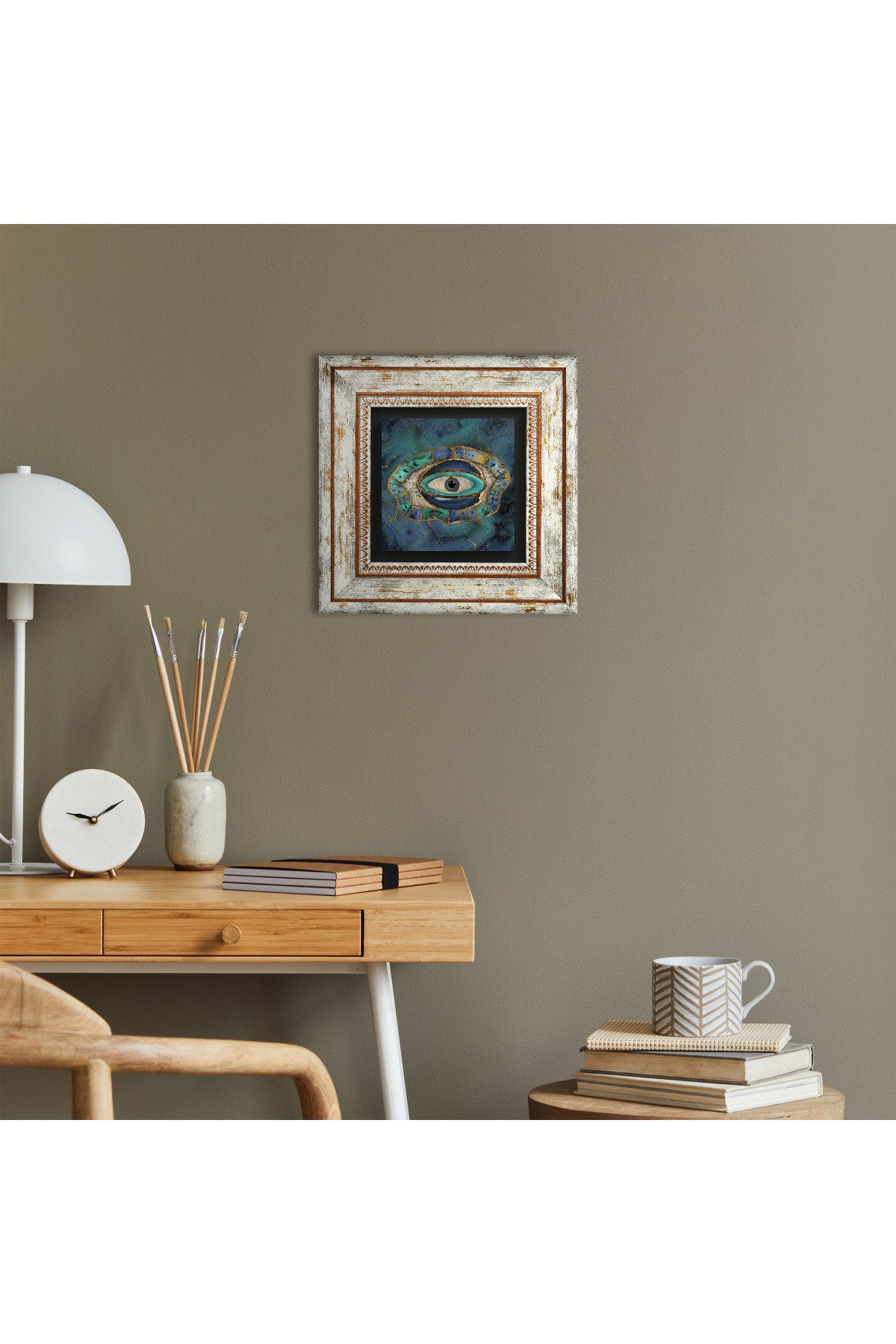 Evil Eye Stone Wall Painting Framed Wall Decoration Wall Art