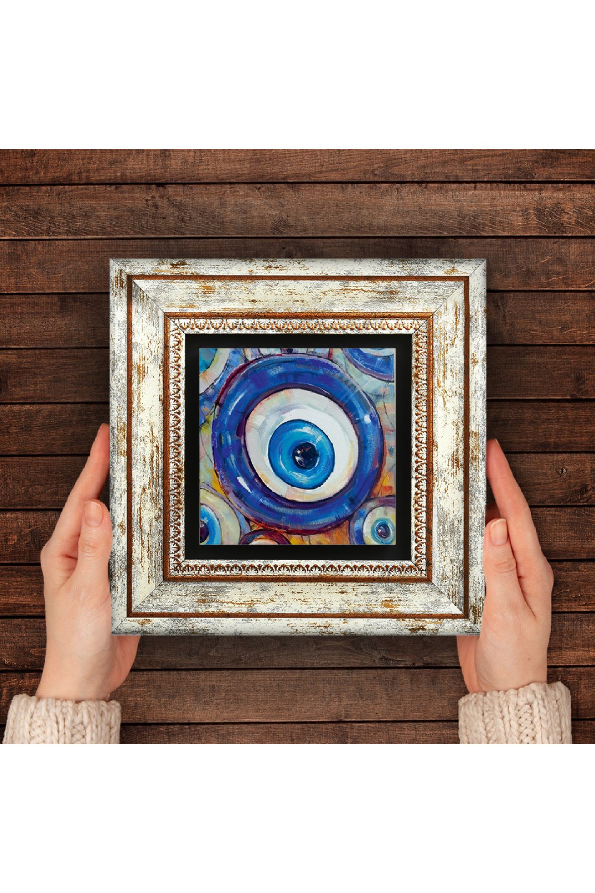 Evil Eye Stone Wall Painting Framed Wall Decoration Wall Art