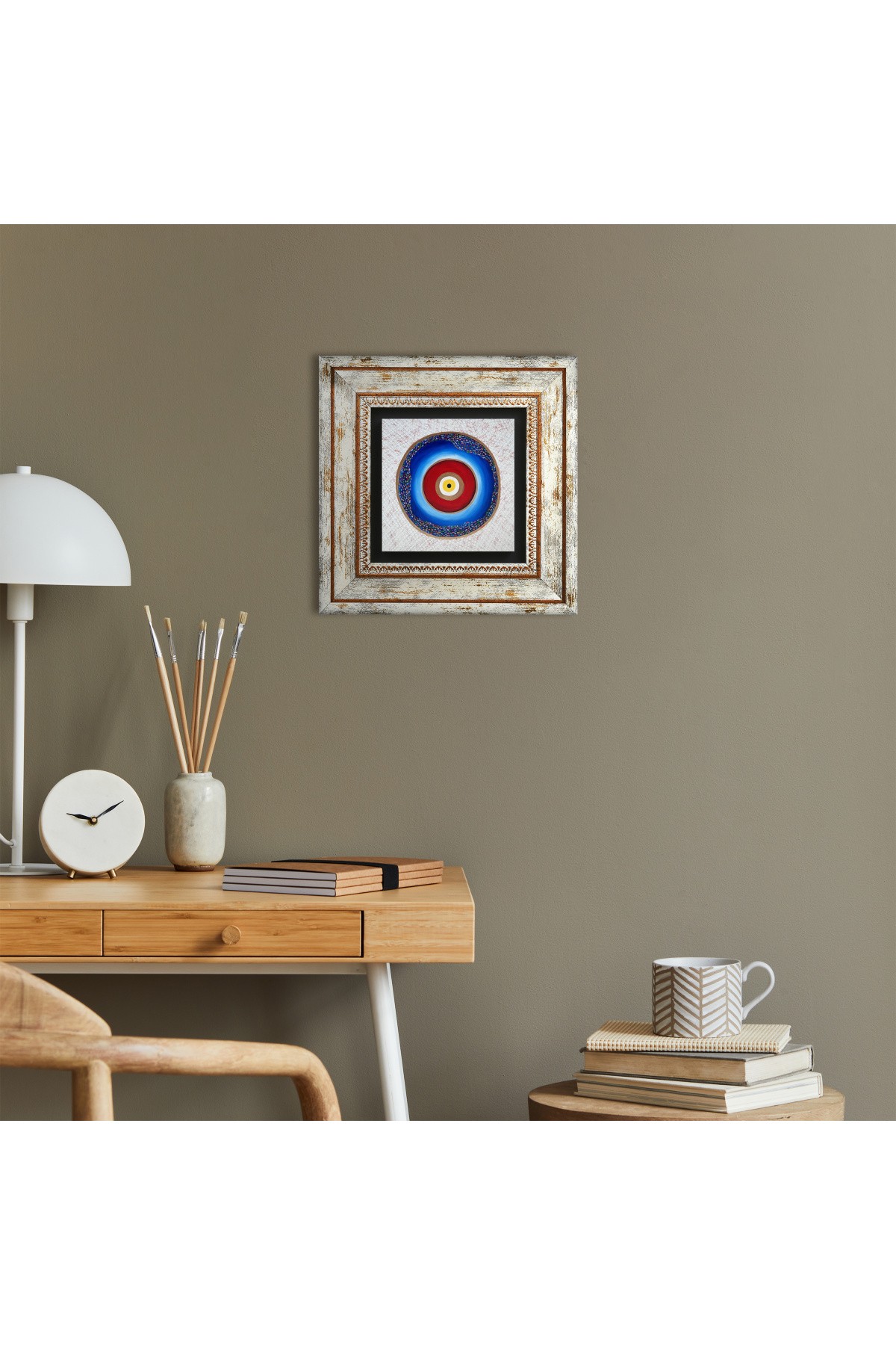 Evil Eye Stone Wall Painting Framed Wall Decoration Wall Art