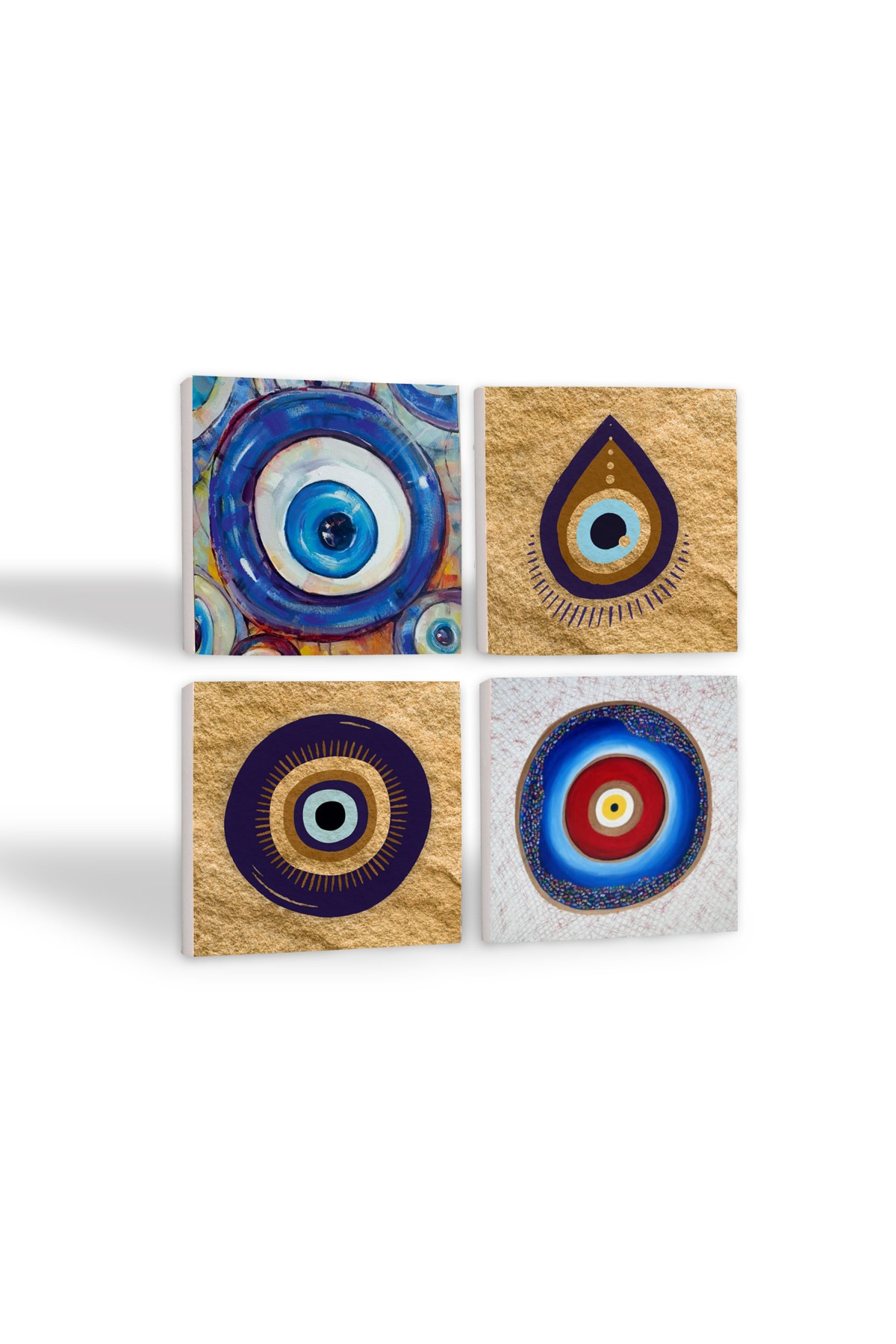 Evil Eye Stone Coaster Desktop Protective Coaster 4 Piece Set 10x10cm Stone Coasters