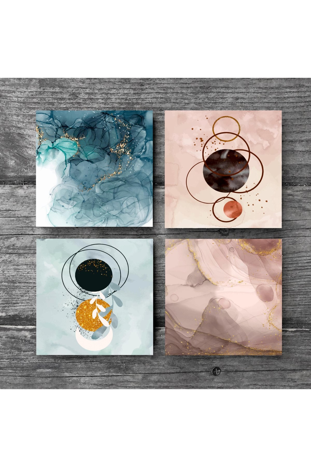 Minimalist, Abstract Art Stone Coasters Desktop Protective Coasters 4 Piece Set 10x10cm Stone Coasters