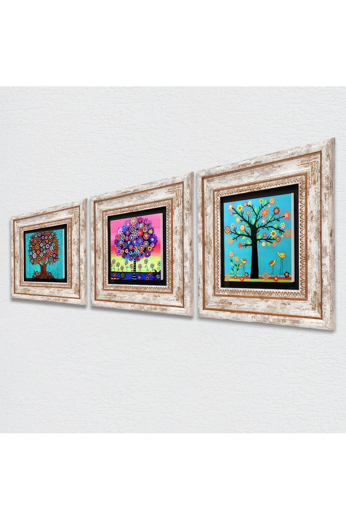 Karla Gerard Tree of Life Stone Wall Painting Framed Wall Decor 3 Piece Painting Set Wall Art