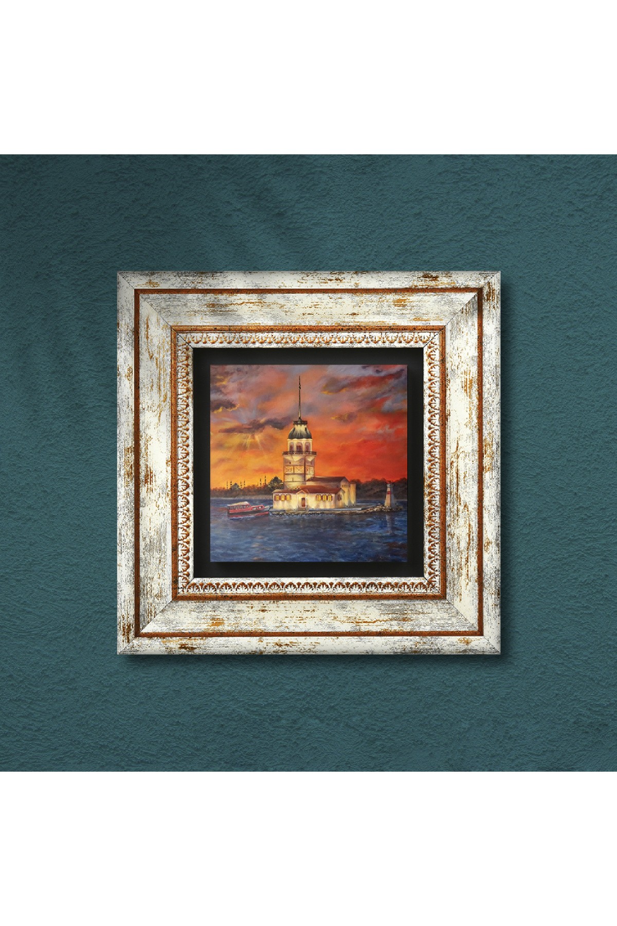 Istanbul Maiden's Tower Stone Wall Painting Framed Wall Decoration Wall Art