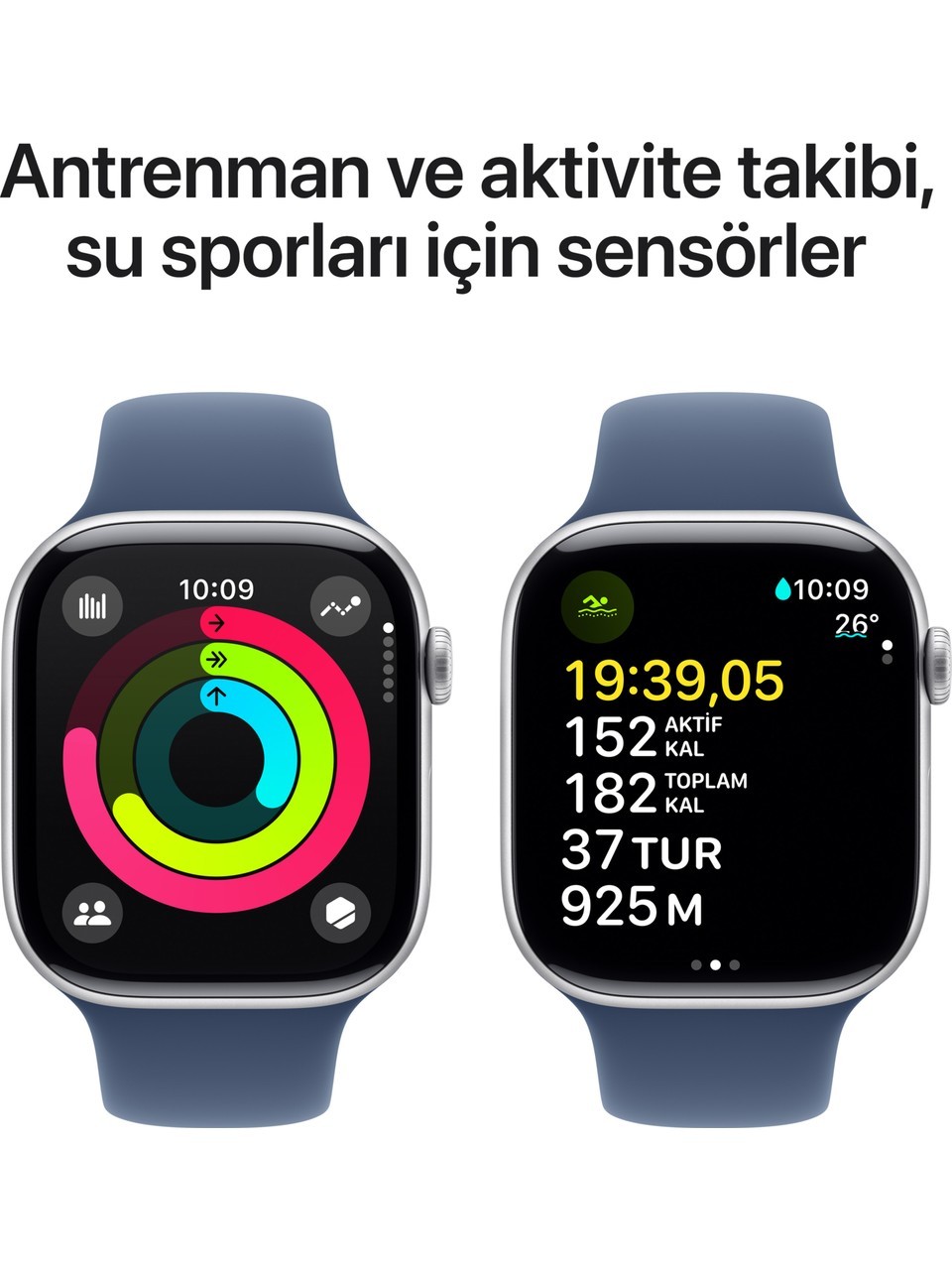 Apple Watch Series 10 Gps 42MM Silver Aluminium Case With Denim Sport Band - S/M