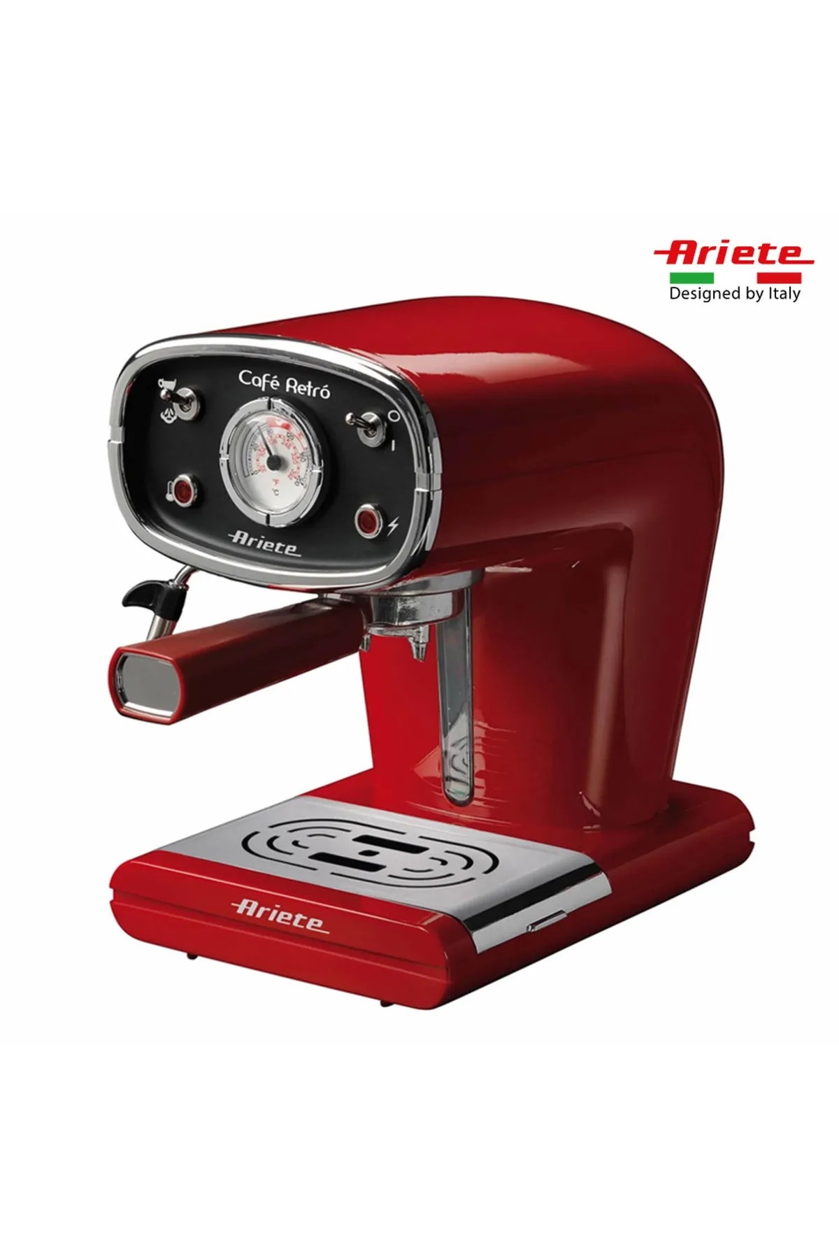 ARİETE Ceffe Retro Cappuccino/Espresso Makinesi - Kırmızı