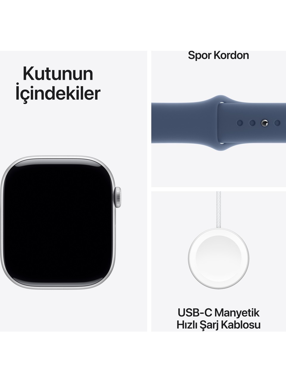 Apple Watch Series 10 Gps 42MM Silver Aluminium Case With Denim Sport Band - S/M