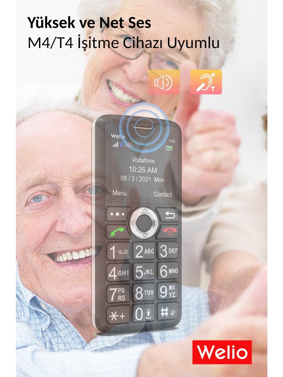 WELİO WKEY T100 TUŞLU TELEFON BLACK