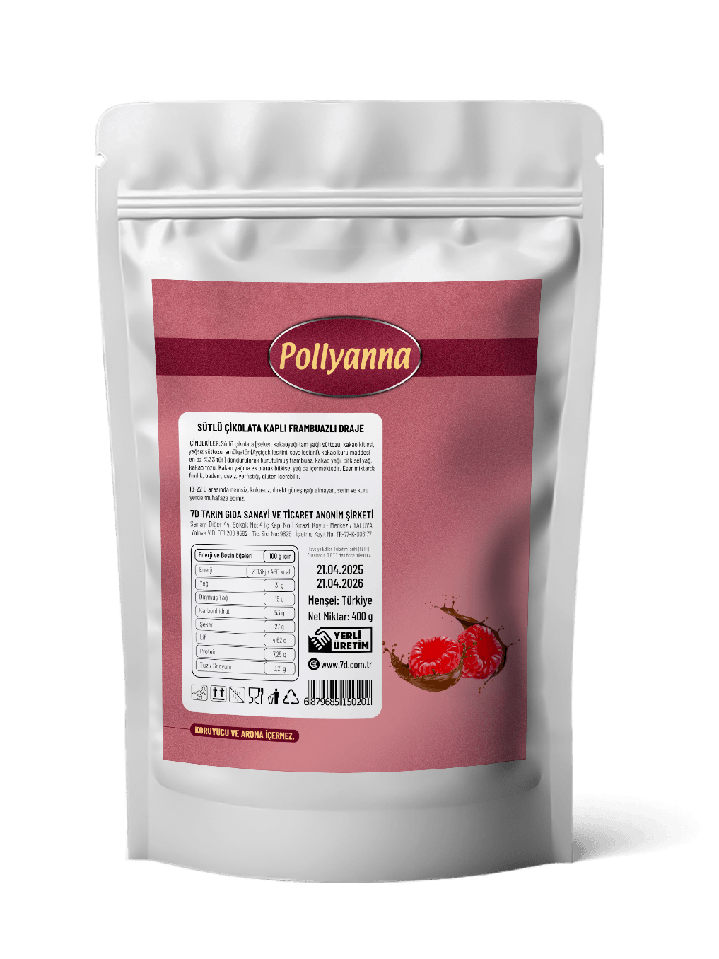 POLLYANNA FRAMBUAZLI DRAJE (400 GR)
