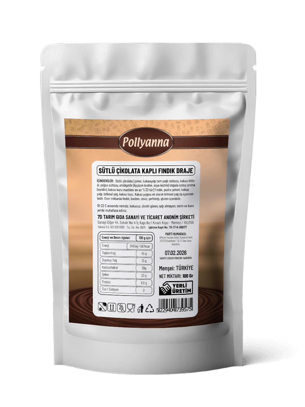 POLLYANNA FINDIKLI DRAJE (100 GR)