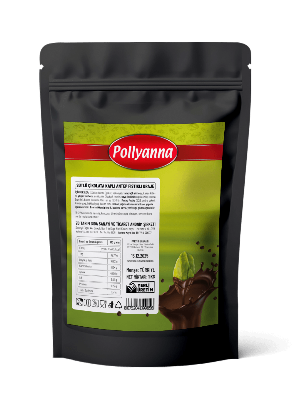 POLLYANNA ANTEP FISTIKLI DRAJE EXTRA (1 KG)