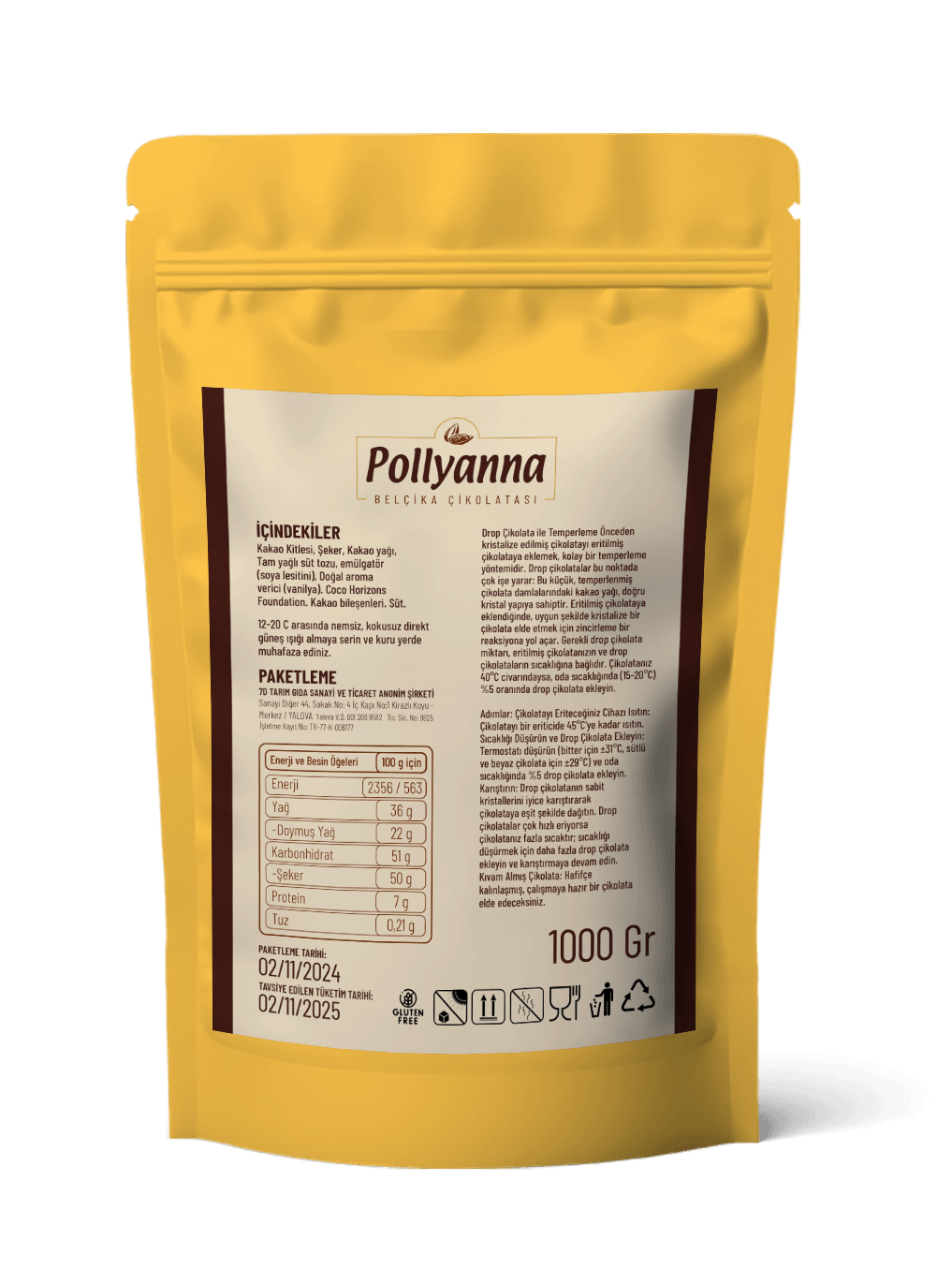 POLLYANNA SÜTLÜ BELÇİKA DROP ÇİKOLATA (1 KG)