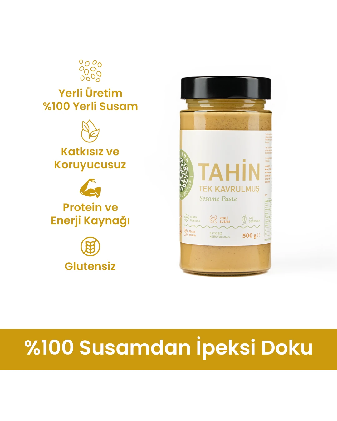 Tek Kavrulmuş Tahin 500g