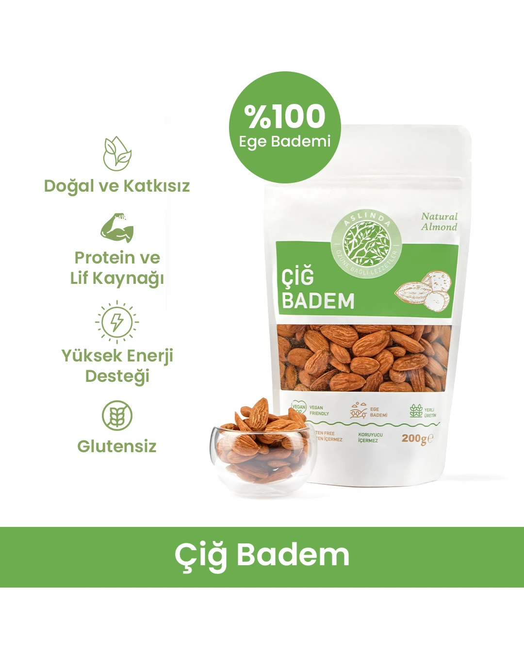 Çiğ Badem 200 gr