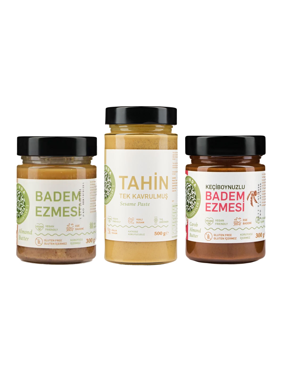 Tahin, Badem ve Keçiboynuzlu Badem Ezmesi Seti