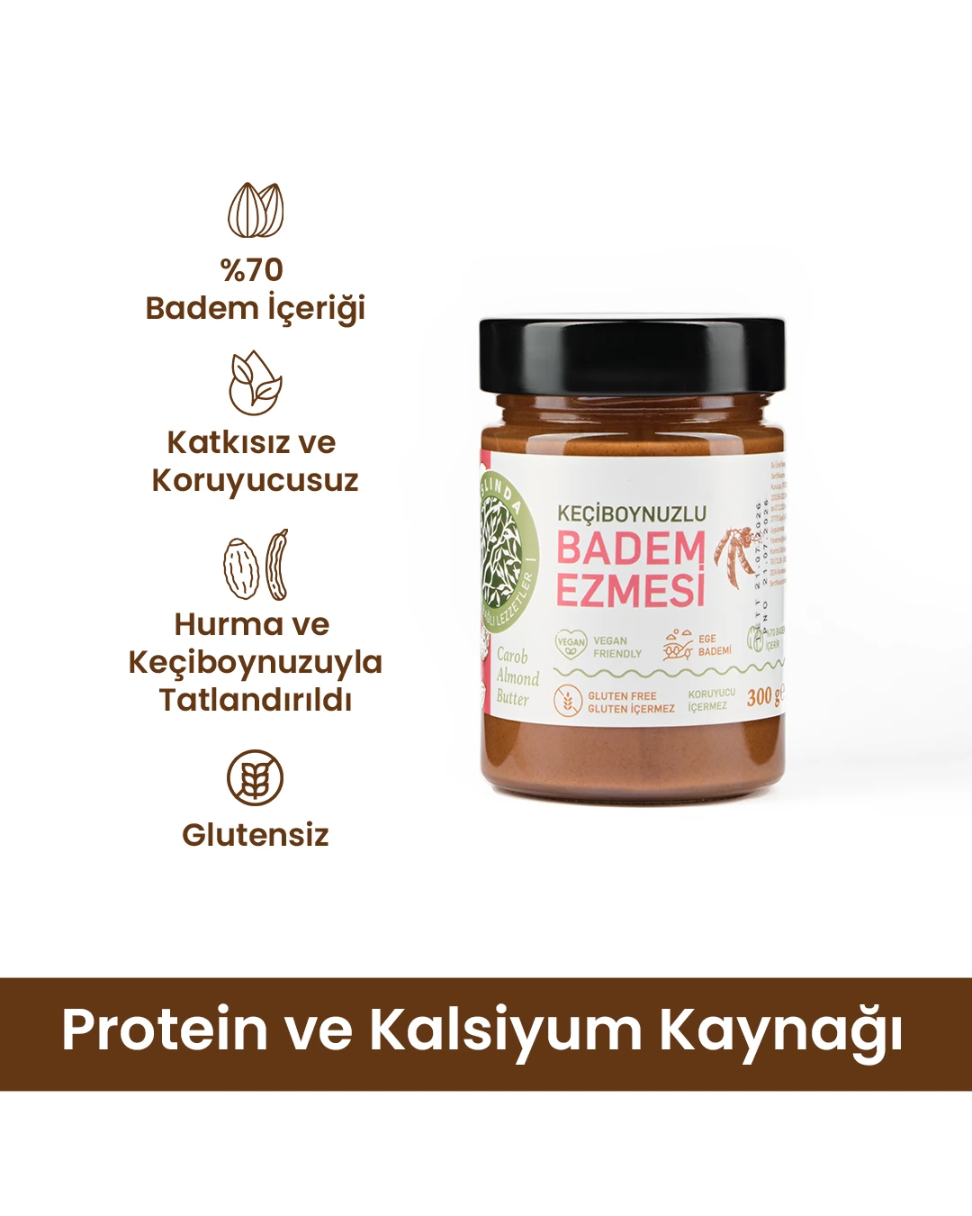 Keçiboynuzlu Badem Ezmesi 300g