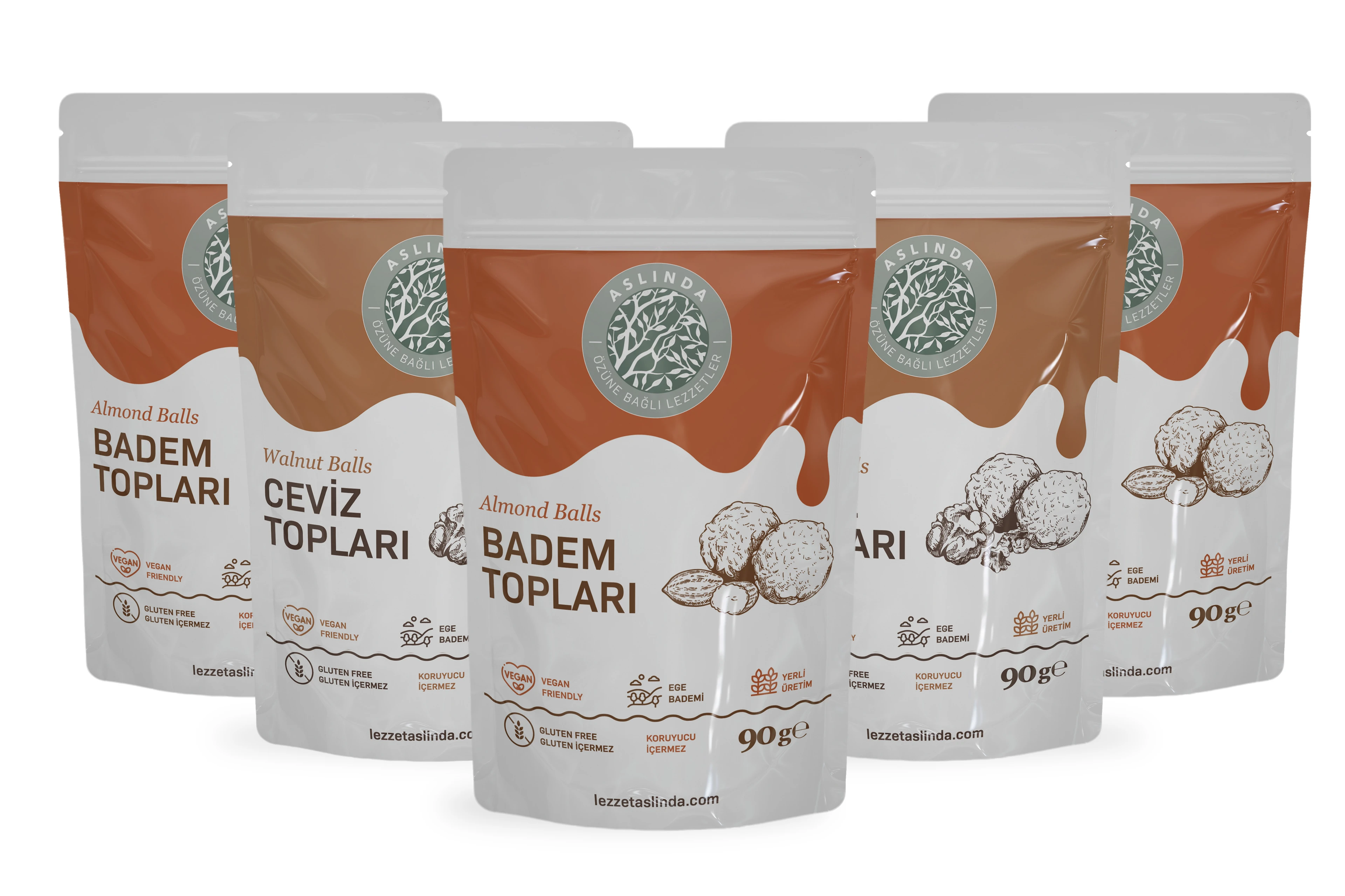 Karışık Ceviz ve Badem Topları (5 X 90 Gr)