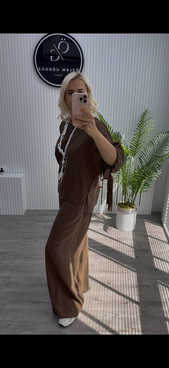 KAHVE RENGİ İKİLİ TAKIM