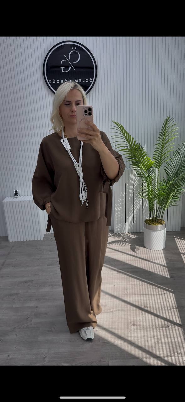 KAHVE RENGİ İKİLİ TAKIM