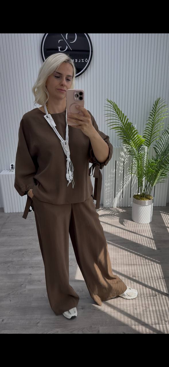 KAHVE RENGİ İKİLİ TAKIM